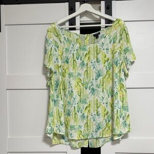 Torrid Green Cactus Print Blouse